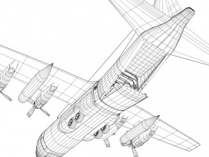 military c-130 cargo transport plane Modèle 3D