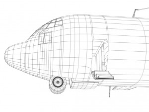 military c-130 cargo transport plane Modèle 3D