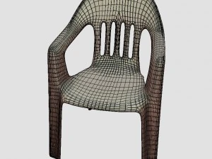 low poly pbr garden chair 3D Model
