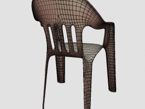 low poly pbr garden chair Model 3D