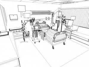 hospital recovery room Modelo 3D