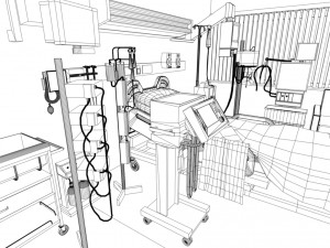 hospital recovery room Modelo 3D