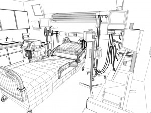 hospital recovery room Modelo 3D