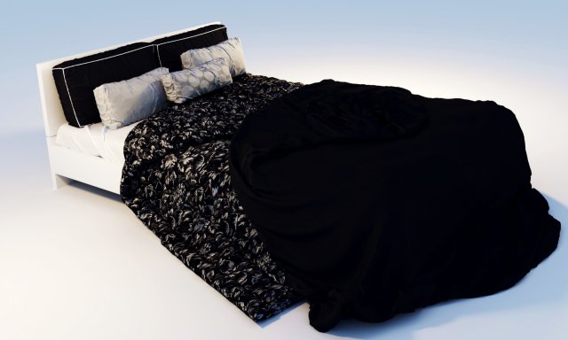 bed glanze black 3D मॉडल .c4d .max .obj .3ds .fbx .stl .blend 