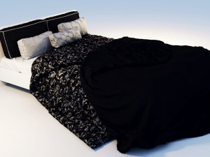 bed glanze black Model 3D