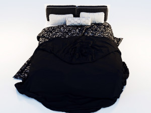 bed glanze black 3D मॉडल