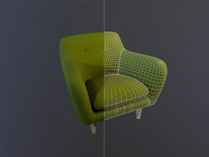 chairs collection low-poly 3D Model