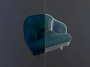 chairs collection low-poly 3D Model