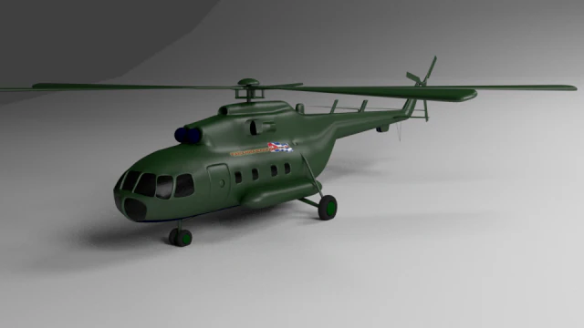 mi-17 far helicopter 3D Model .c4d .max .obj .3ds .fbx .stl .blend 
