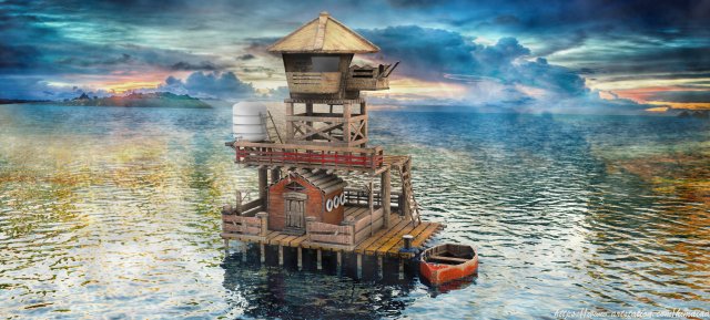 lonley house Modello 3D .c4d .max .obj .3ds .fbx .stl .blend 