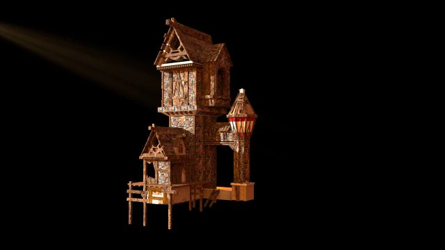 hilltop house 3D Model .c4d .max .obj .3ds .fbx .stl .blend 