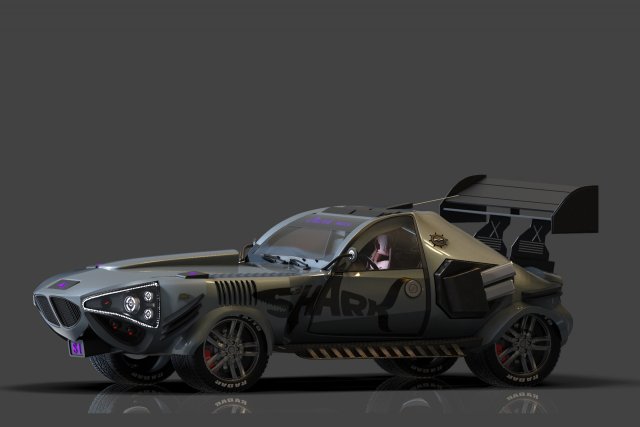 Shark car Modelo 3D .c4d .max .obj .3ds .fbx .stl .blend 