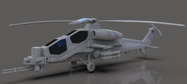 helicopter 3D Model .c4d .max .obj .3ds .fbx .stl .blend 