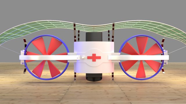 Rescue aircraft 3D Model .c4d .max .obj .3ds .fbx .stl .blend 