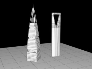 Faisaliah tower and mamlaka tower 3D Model