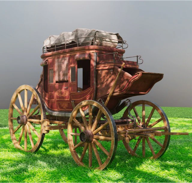 Fargo wagon cart 3D Model .c4d .max .obj .3ds .fbx .stl .blend