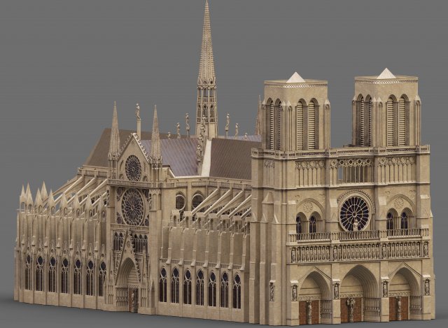 Notre dame Modelo 3D .c4d .max .obj .3ds .fbx .stl .blend 