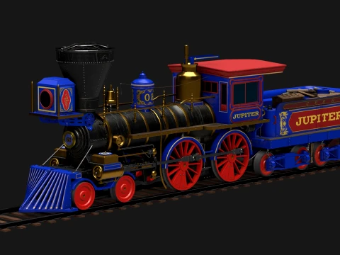 Jupiter Steam Locomotive 3D Model