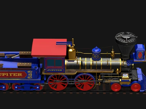 Jupiter Steam Locomotive 3D Model