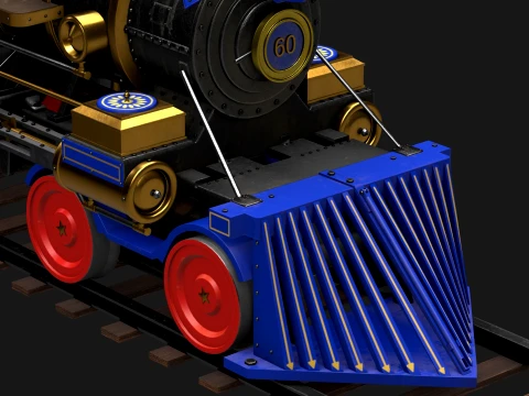 Jupiter Steam Locomotive 3D Model