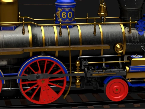 Jupiter Steam Locomotive 3D Model