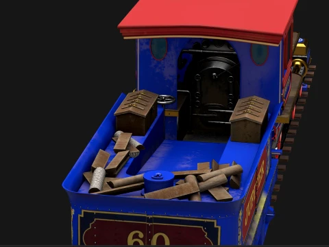 Jupiter Steam Locomotive 3D Model