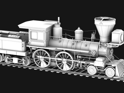 Jupiter Steam Locomotive 3D Model