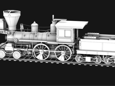 Jupiter Steam Locomotive 3D Model