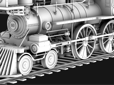 Jupiter Steam Locomotive 3D Model