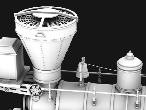 Jupiter Steam Locomotive 3D Model