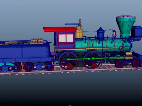 Jupiter Steam Locomotive 3D Model