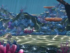 ocean floor coral reefs cartoon -underwater- 3D Model