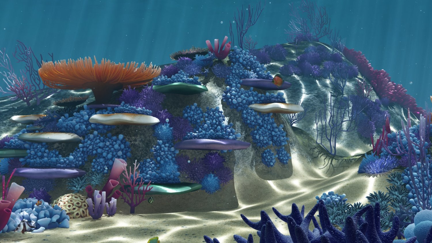 Ocean floor coral reefs cartoon -Underwater- 3D Model in Landscapes