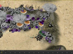 Ozeanboden-Korallenriffe-Cartoon -Unterwasser- 3D Modell