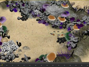 Ozeanboden-Korallenriffe-Cartoon -Unterwasser- 3D Modell