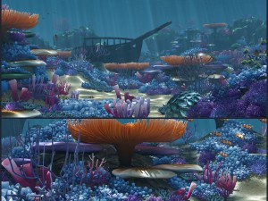 ocean floor coral reefs cartoon -underwater- 3D Model