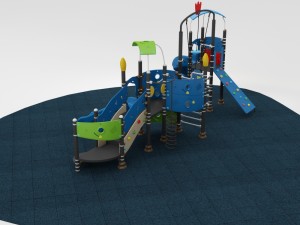outdoor playground collection 10 piece set Model 3D