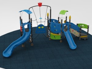 outdoor playground collection 10 piece set Model 3D