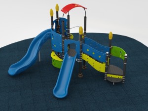 outdoor playground collection 10 piece set Model 3D