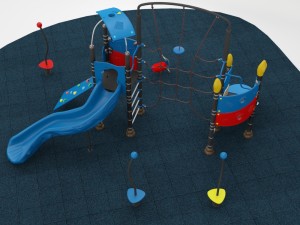 outdoor playground collection 10 piece set Model 3D