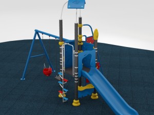 outdoor playground collection 10 piece set Model 3D
