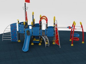 outdoor playground collection 10 piece set Model 3D