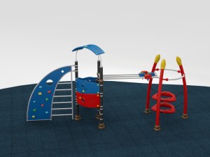 outdoor playground collection 10 piece set Model 3D