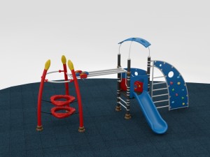 outdoor playground collection 10 piece set Model 3D