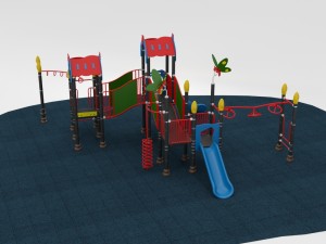 outdoor playground collection 10 piece set Model 3D