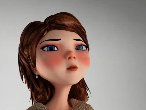 menina dos desenhos animados manipulada Modelo 3D