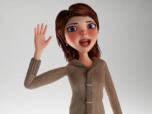menina dos desenhos animados manipulada Modelo 3D