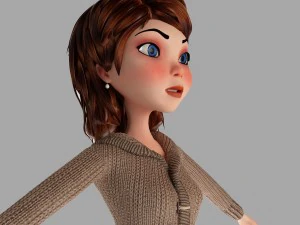 menina dos desenhos animados manipulada Modelo 3D