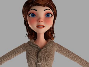 menina dos desenhos animados manipulada Modelo 3D