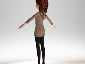 cartoon girl rigged Modelo 3D